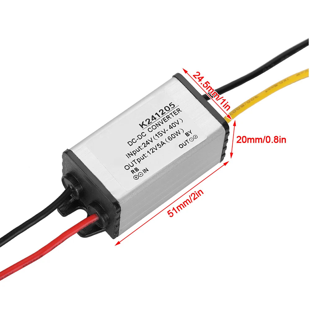 DC-DC Step Down Converter 24V to 12V 5A 60W High Efficiency DC-DC Converter Qst