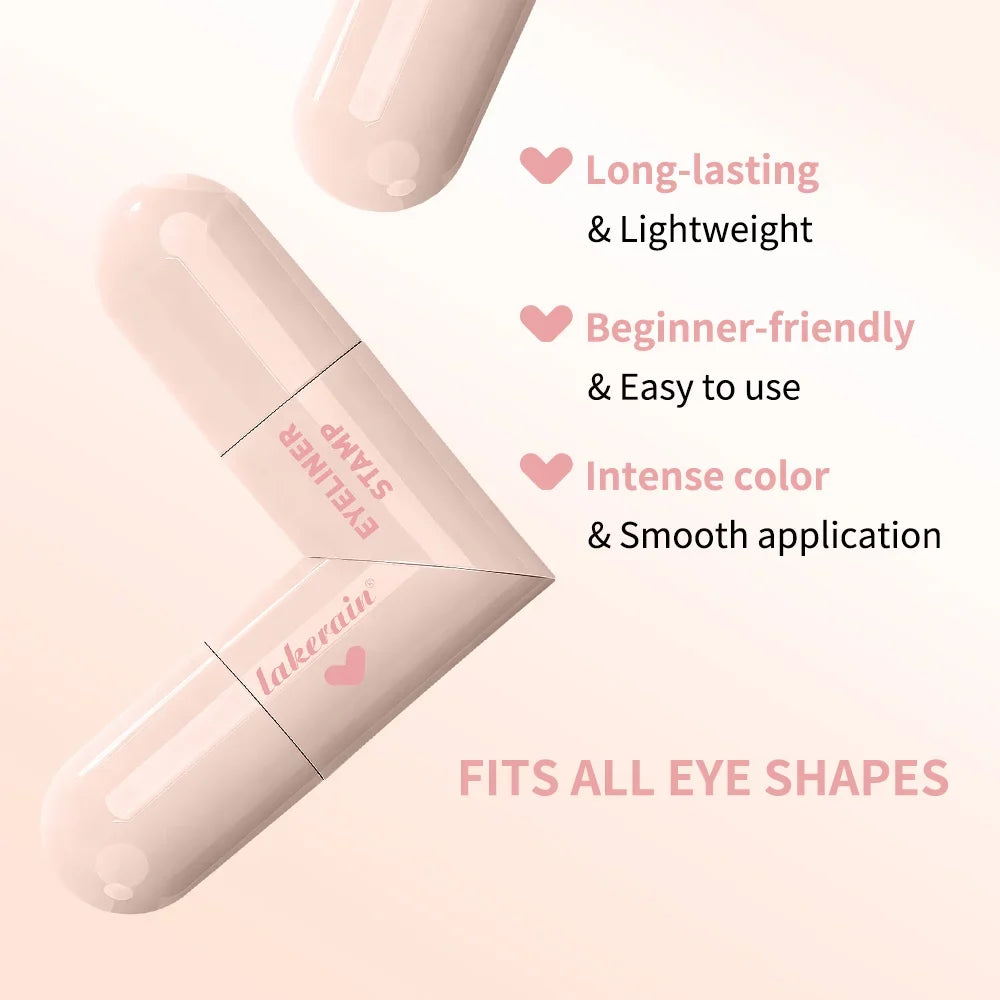 Qme Stamp Eyeliner Pen – Waterproof & Smudge-Proof | 2 Colors Stamp Eyeliner Pen Qme