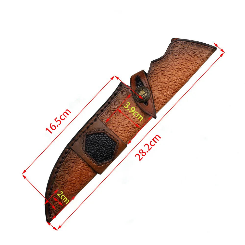Genuine Cowhide Leather Knife Sheath 28.5cm – Fixed Blade Cover Leather Knife Sheath Qst