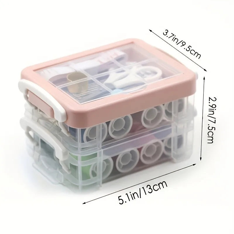 Transparent Sewing Box Organizer – Needle & Thread Storage Sewing Storage Box Qme