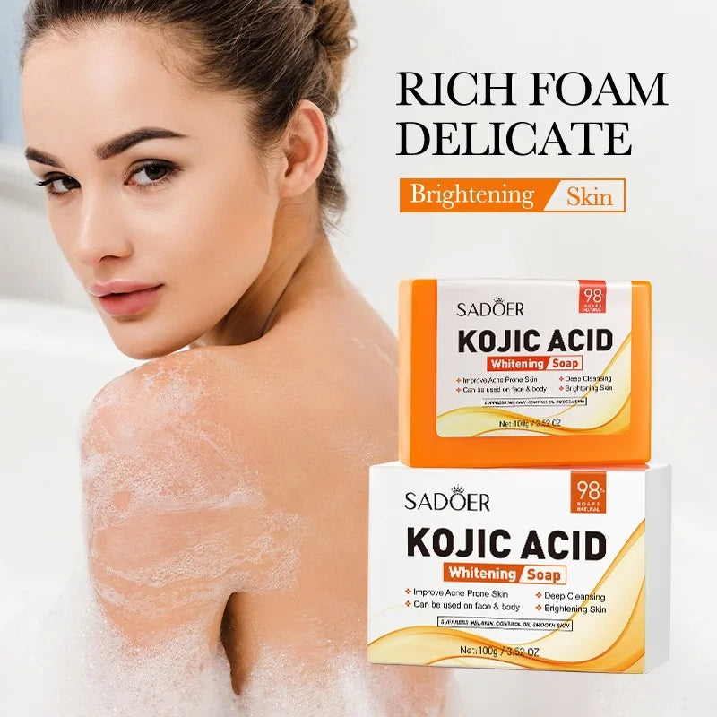Kojic Acid & Arbutin Brightening Soap | Deep Cleansing Bar Brightening Cleansing Soap Qme