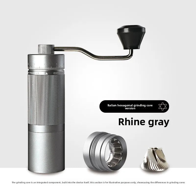 HAOYUNMA Manual Coffee Grinder – Ghost Teeth Full Metal Burr Manual Coffee Grinder Qst R20-6grey