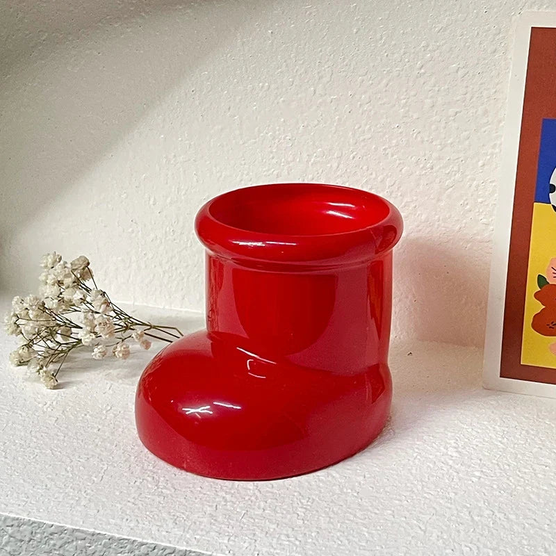 Red Boots Christmas Desk Organizer & Pen Holder Desk Organizer Qme A1