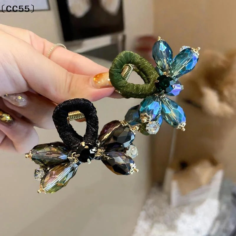 Crystal Rhinestone Shark Hair Clip – Half-Up Side Claw for Women Rhinestone Hair Clip Qst