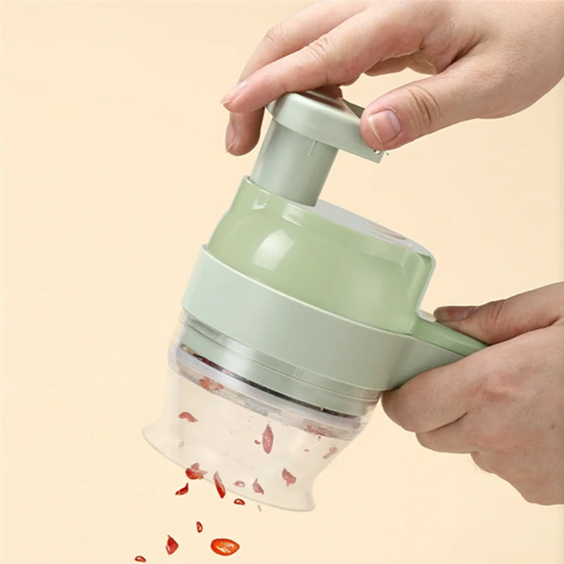 MiLESEEY 4-in-1 Electric Handheld Vegetable Cutter & Garlic Mincer Electric Food Chopper Qst