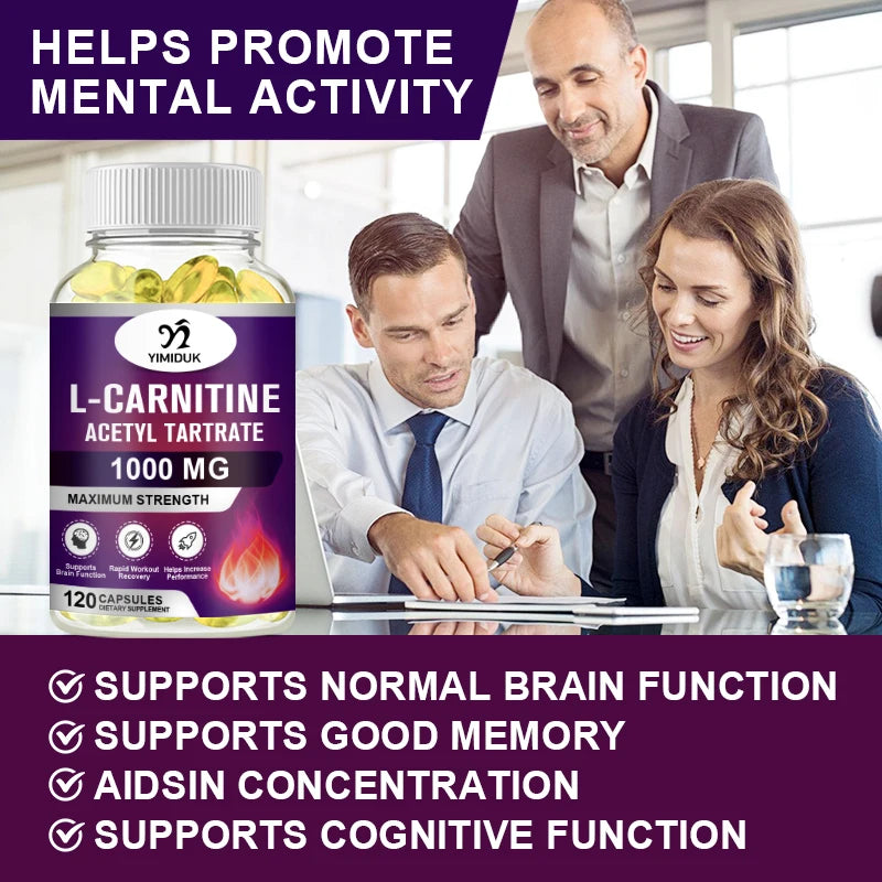Yimiduk L-Carnitine 1000mg – Energy & Lean Muscle Supplement L-Carnitine Supplement Qst