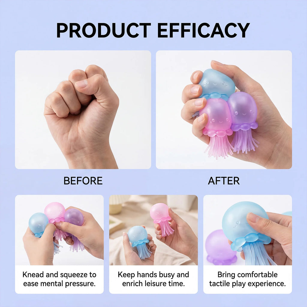 Jellyfish Squeeze Toy – Soft TPR Sensory Fidget Squish Ball Sensory Fidget Toy Qst
