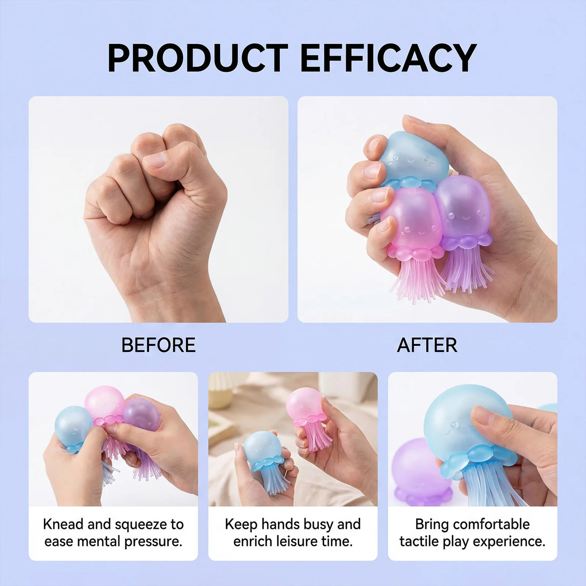 Jellyfish Squeeze Toy – Soft TPR Sensory Fidget Squish Ball Sensory Fidget Toy Qst