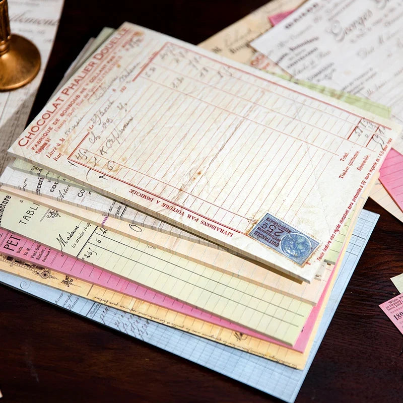 30 Sheets Vintage Bill Style DIY Scrapbooking Material Paper Decorative Craft Paper Qme