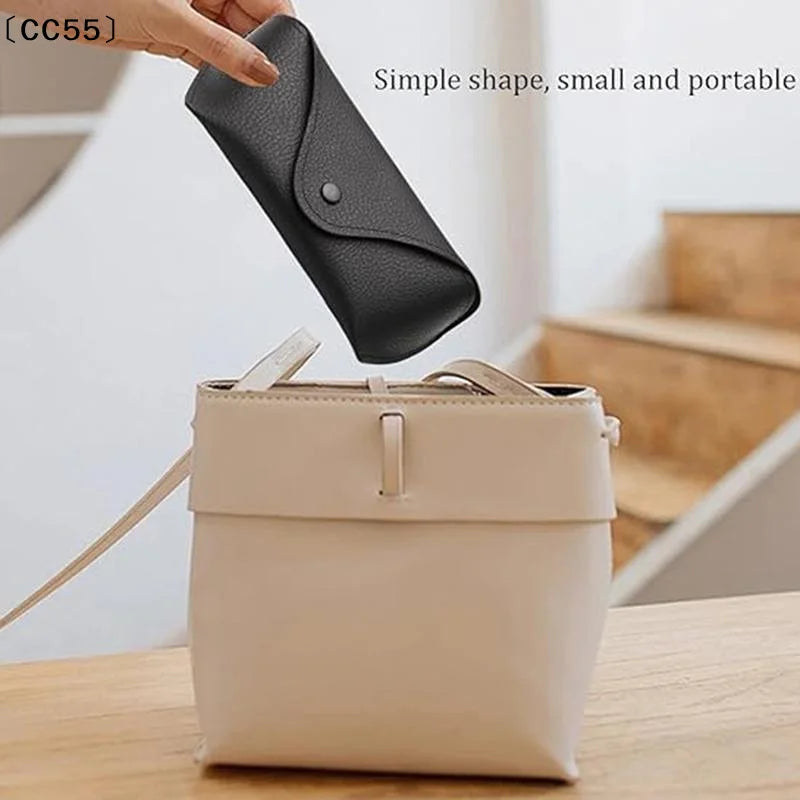 PU Leather Sunglasses Case – Soft Portable Eyeglass Pouch Eyeglass Case Qst
