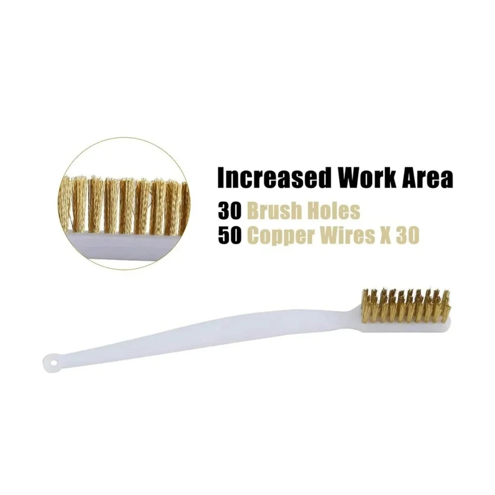 Mini Stainless Steel & Brass Wire Brush Set – 3-Pack Wire Brush Set Qme
