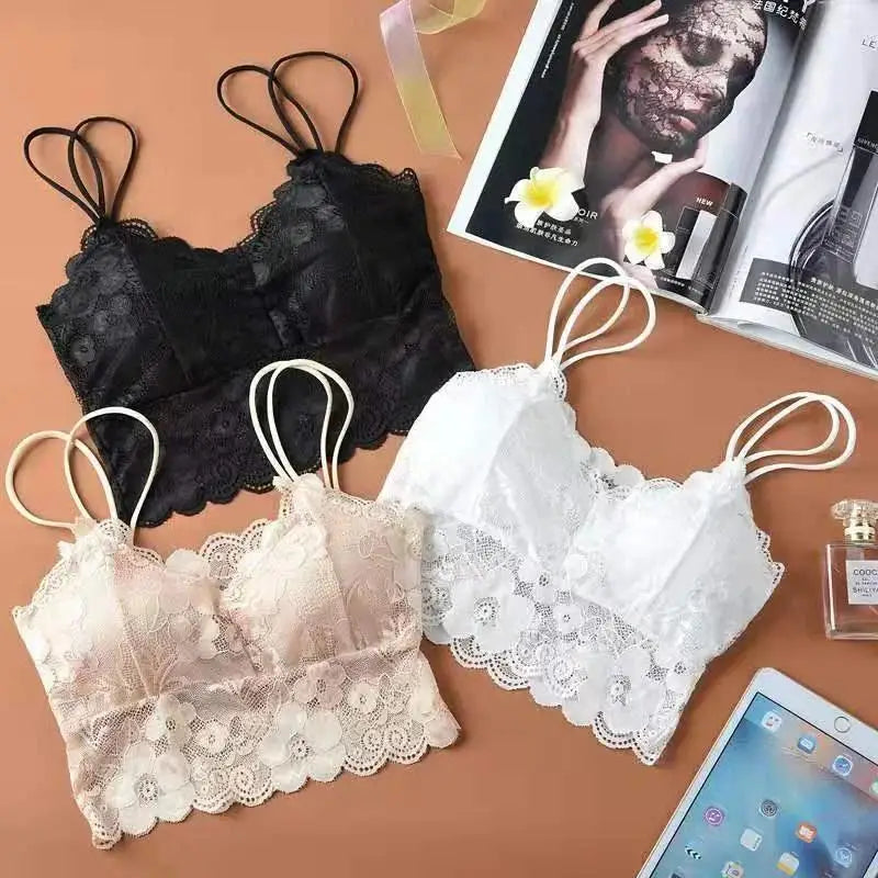 Women's Lace Seamless Padded Camisole Bralette – 3 Colors Padded Camisole Bralette Qme