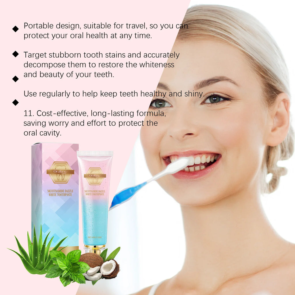Oralhoe Niacinamide Whitening Toothpaste – Stain & Plaque Whitening Toothpaste Qst
