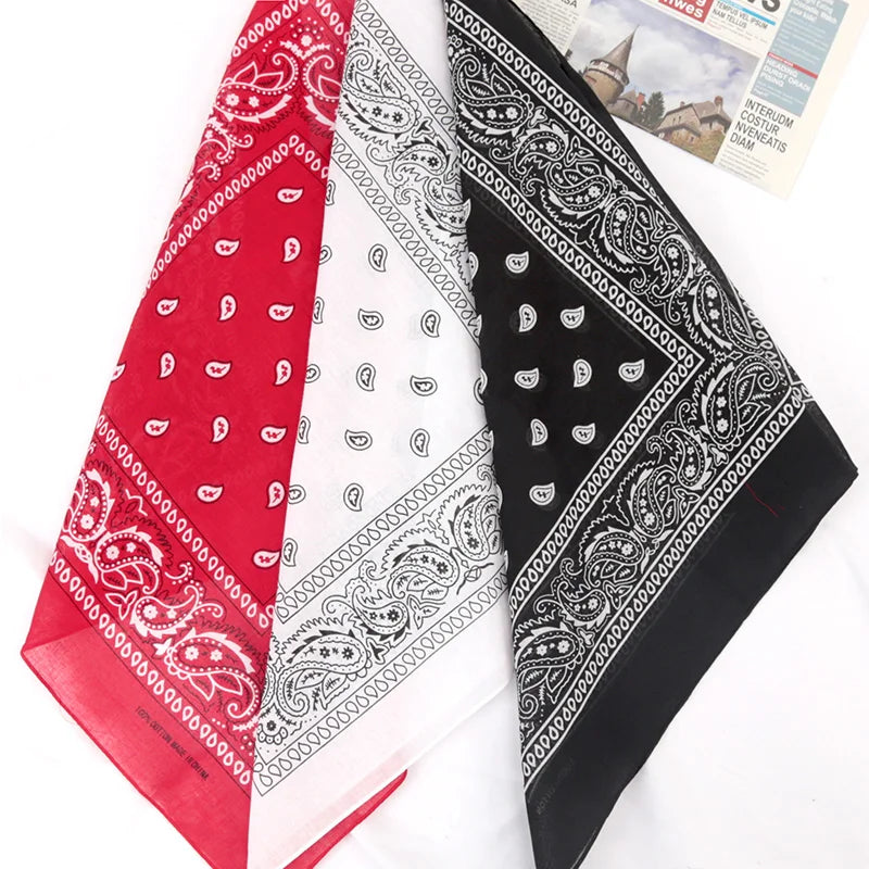 Unisex Cotton Bandana Headband – Cowboy Biker Hijab Hair Wrap Bandana Head Wrap Qme