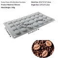 28-Cavity Coffee Bean Silicone Mold for Mousse & Pastry Silicone Baking Mold Qme 28