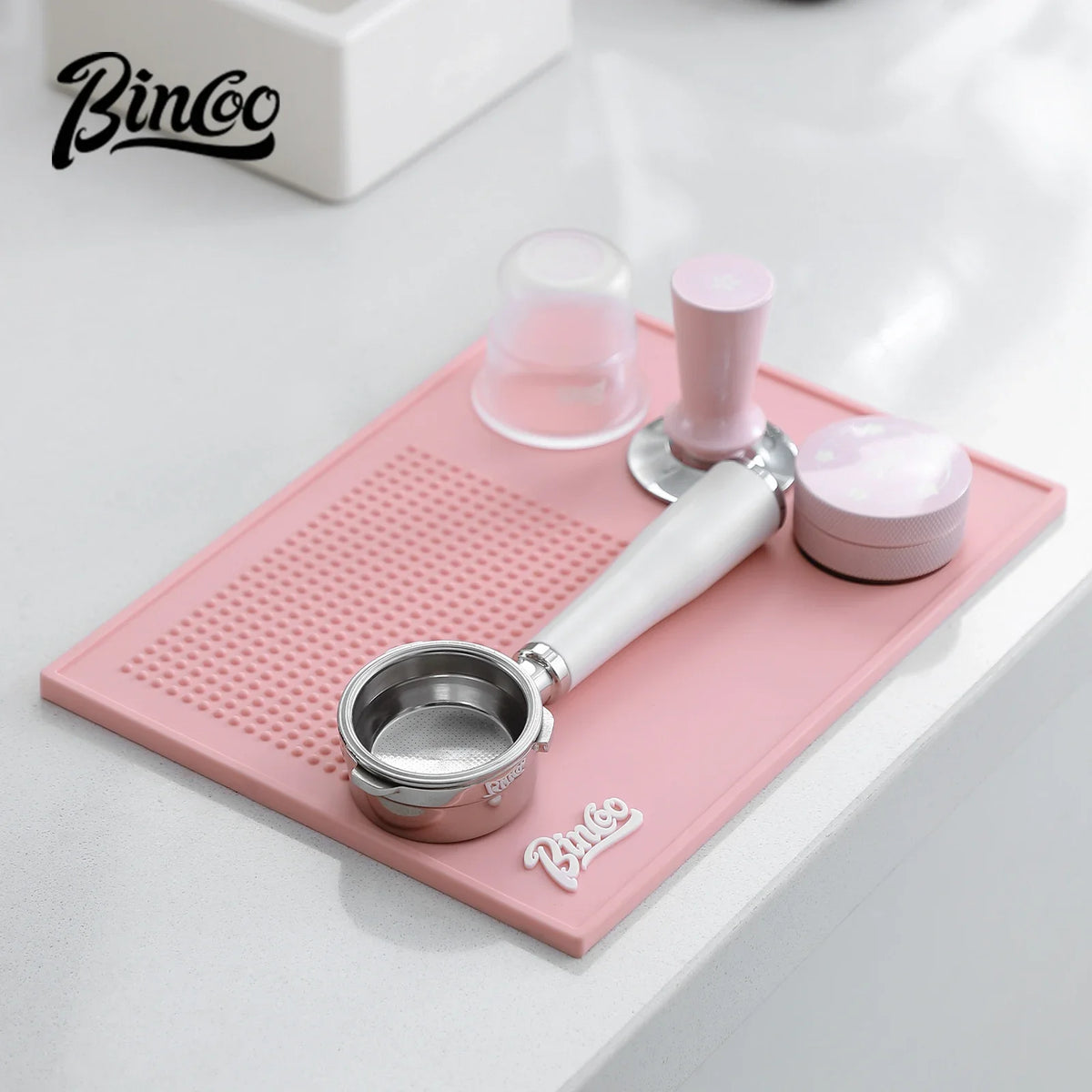 Bincoo Espresso Tamping Mat Stand 51–58mm Pink Barista Set Espresso Tamping Mat Qst