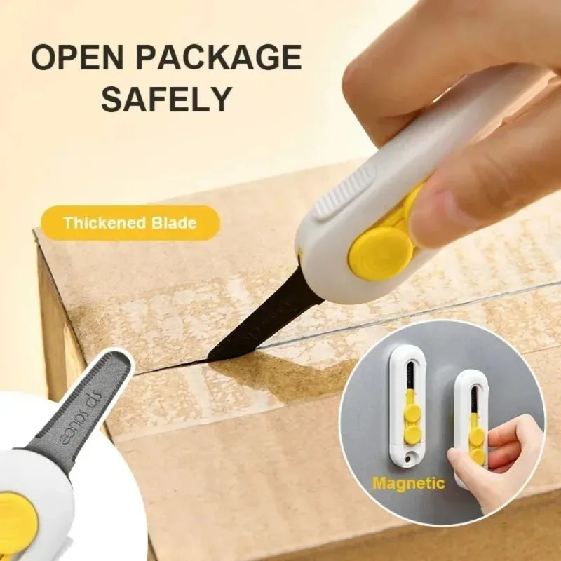 Magnetic Mini Box Cutter – Portable Mail & Paper Opener Mini Box Cutter Qme