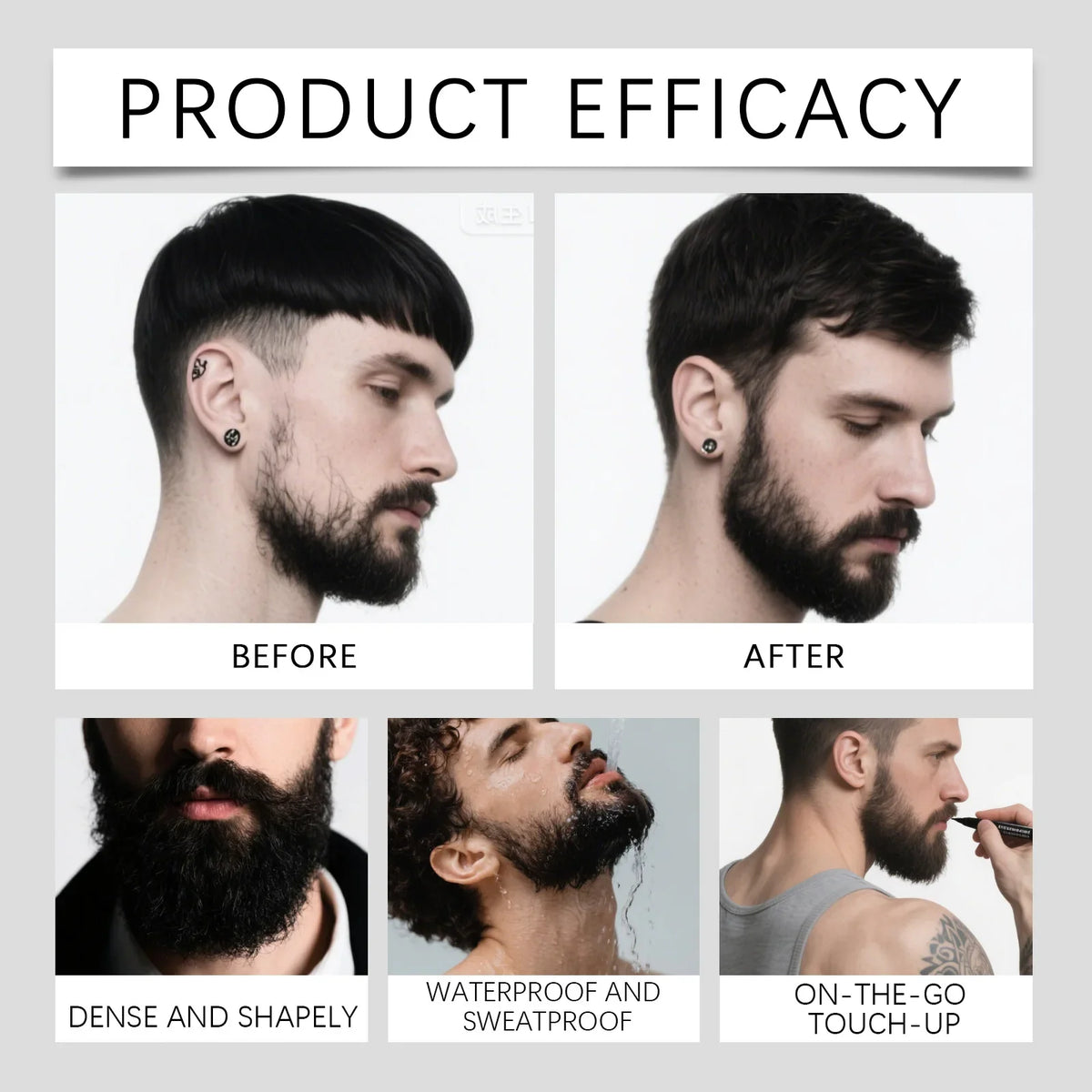 Instant Beard Filler Pen & Comb – Waterproof Moustache Enhancer Beard Filler Pen Qme