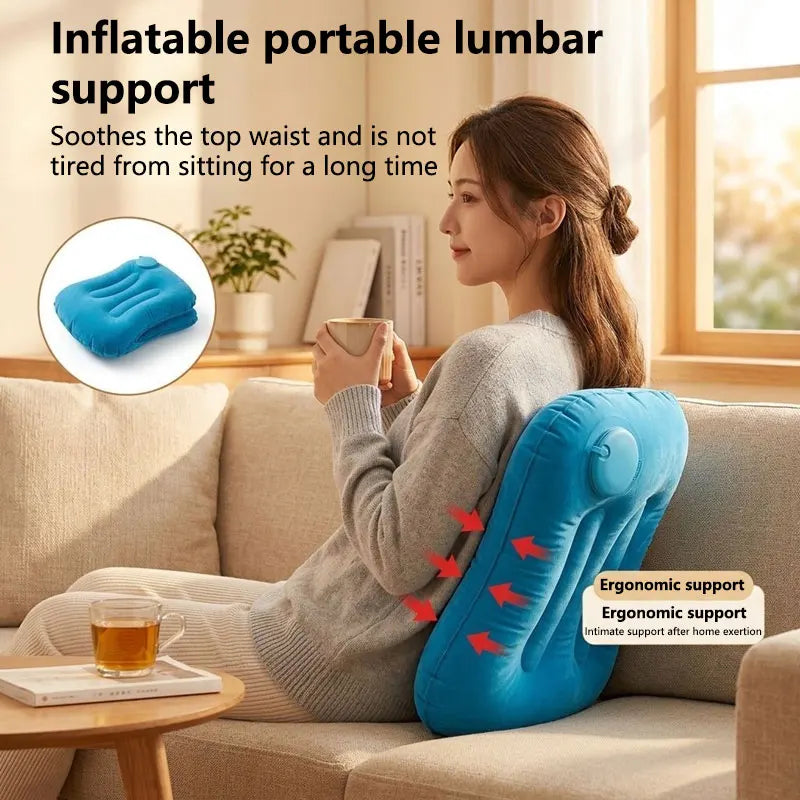 Portable Inflatable Pillow – Neck & Lumbar Support for Travel Inflatable Travel Pillow Qst