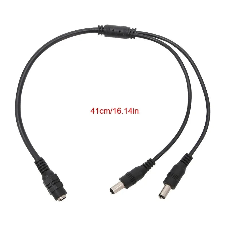 DC 1-to-2 Power Splitter Cable for IP Cameras & LED Strips DC Power Splitter Cable Qme