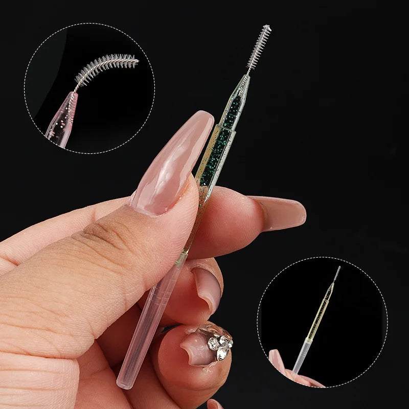 Mini Disposable Eyebrow Lifting Brushes – Bendable Brow Perm Tools Eyebrow Applicator Brush Qme