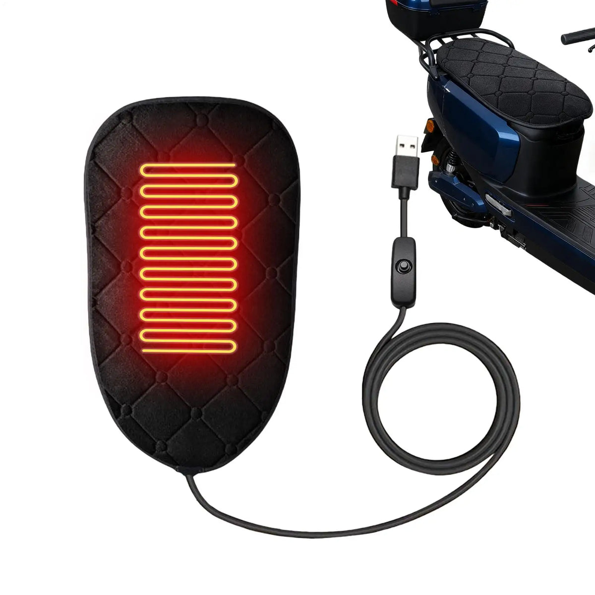 Motorcycle Seat Heating Cushion – Warm Pad for Scooter & ATV Motorcycle Seat Cushion Qme