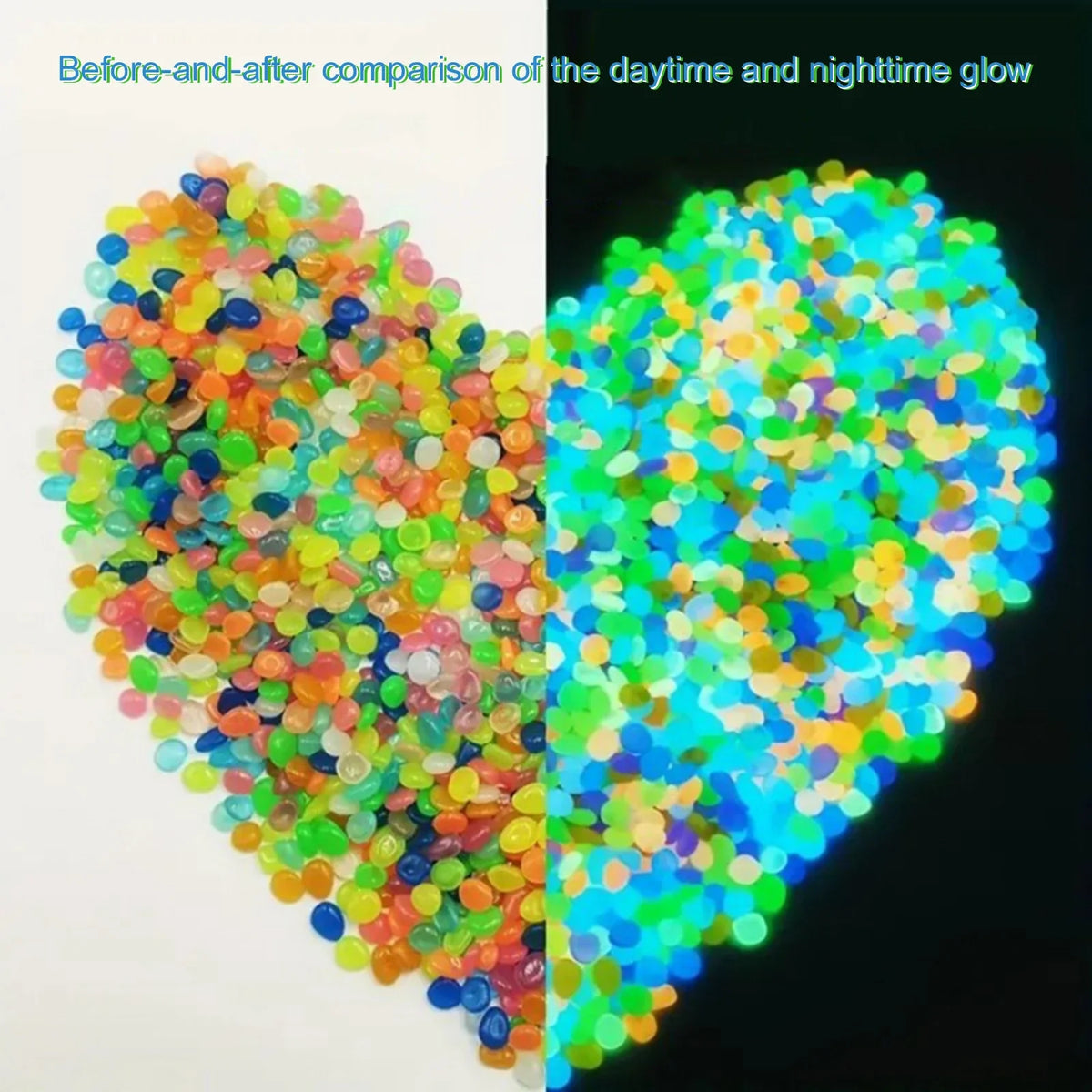 200pc Glow in the Dark Pebbles for Fish Tank & Garden Decor Aquarium Decor Pebbles Qme