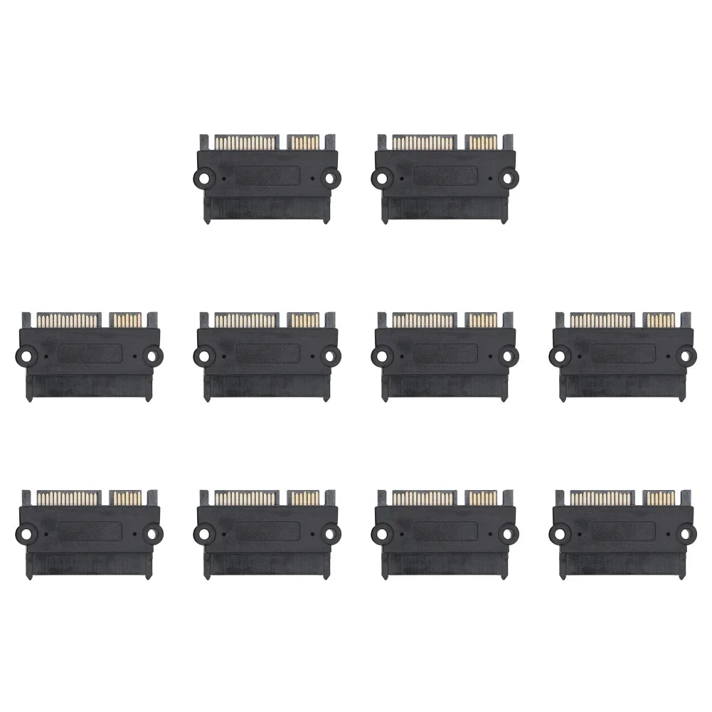 SATA 22-Pin Male to Female Power & Data Adapter – 10 Pack SATA Adapter Converter Qme 10PCS