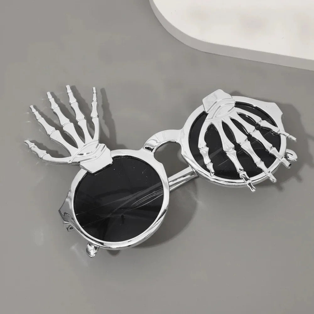 Skeleton Hand Halloween Sunglasses – Spider Web Dark Lenses Novelty Costume Sunglasses Qme Style 8