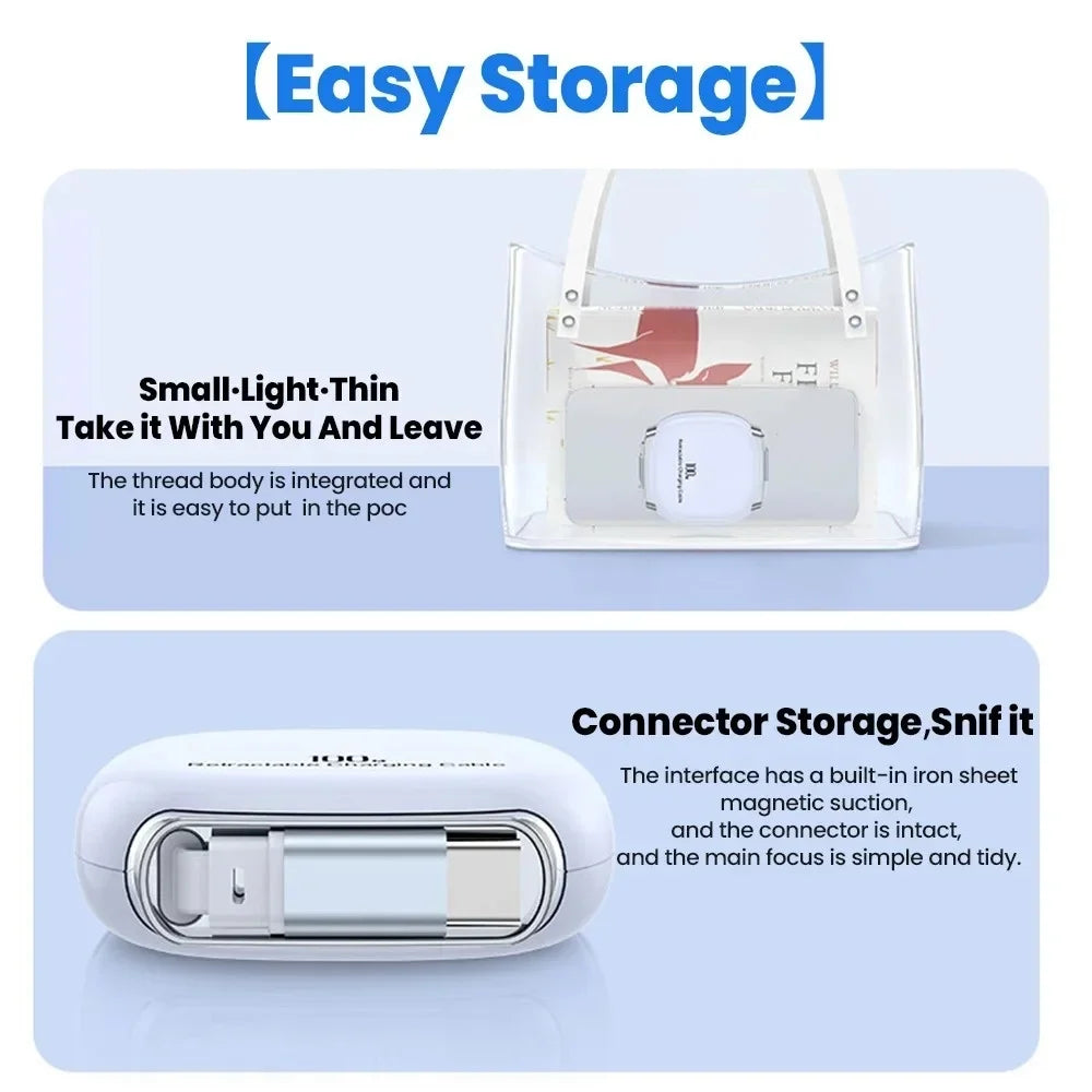 USB-C 100W Fast Charging Retractable Cable | Qme Retractable USB-C Cable Qme