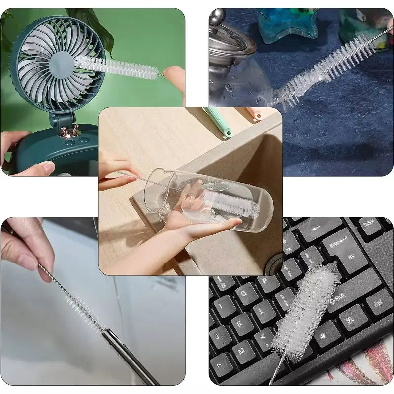 10-Piece Stainless Steel Straw & Pipe Cleaning Brush Set Cleaning Brush Set Qst