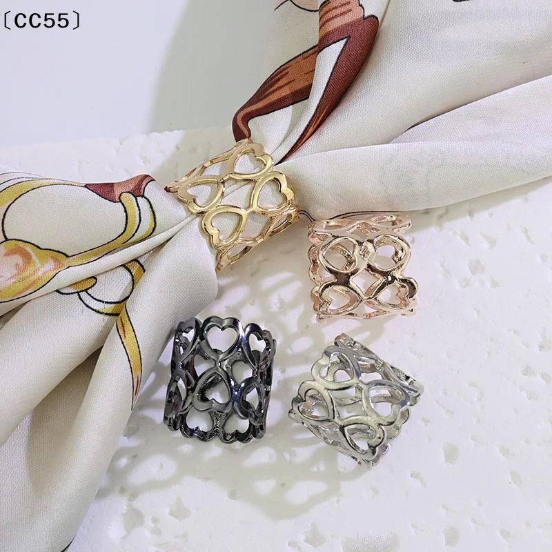 Alloy Heart Scarf Buckle Ring Clips – Brooch Pins for Women Scarf Brooch Clip Qst