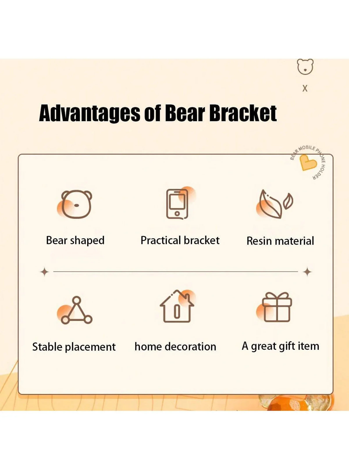 Cartoon Bear Phone Stand & Tablet Holder – 4 Colors | ABS Phone & Tablet Stand Qme