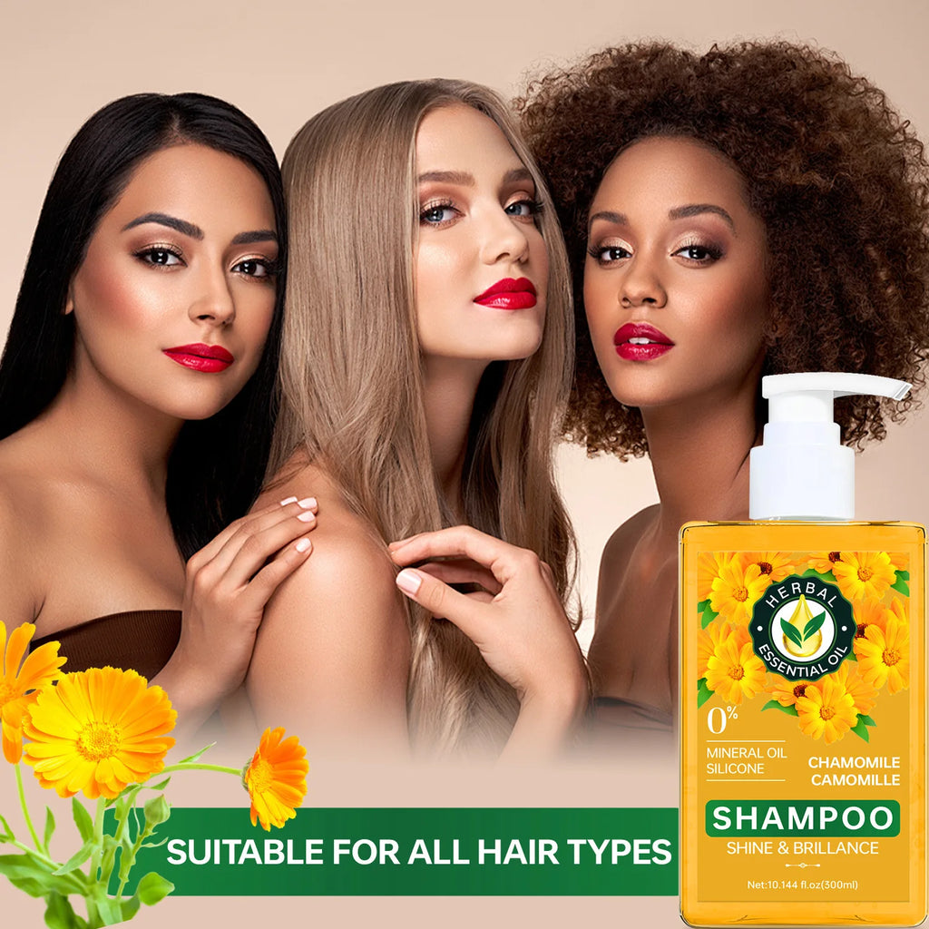 Herbal Essential Oil Shampoo – Chamomile, Aloe & Passion Fruit 300ml Herbal Hair Shampoo Qst