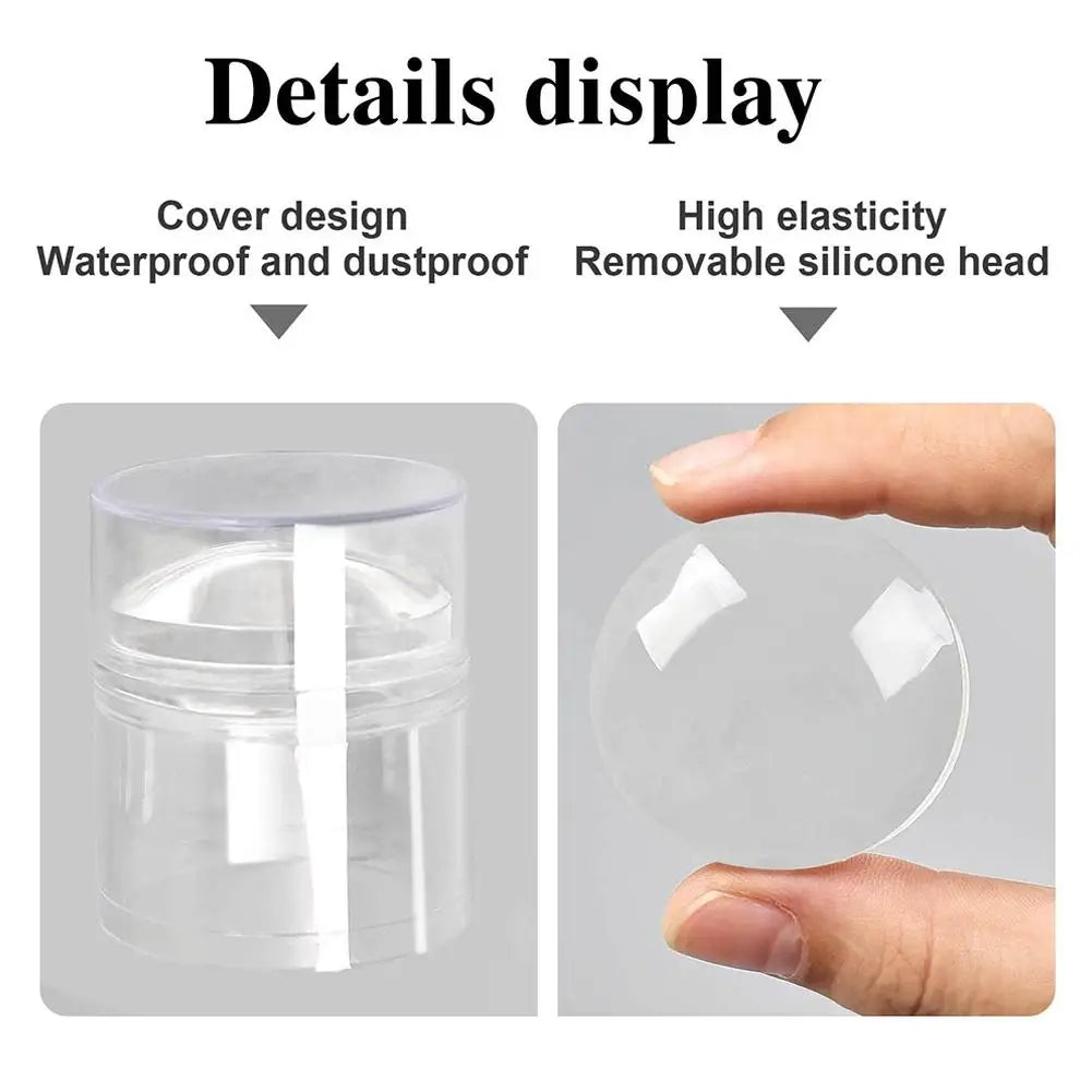 Nail Art Stamper & Scraper – Clear Silicone French Manicure Tool Nail Art Stamper Qme