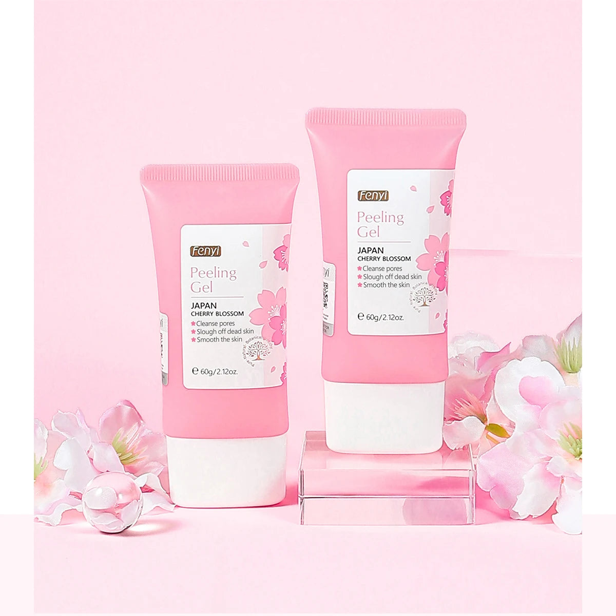 Cherry Blossom Exfoliating Gel – Face & Body Scrub 60g Facial Exfoliating Gel Qst