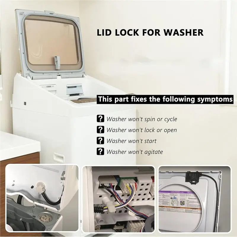 W10404050 Washer Lid Lock Latch Switch Harness Kit Washer Lid Lock Kit Qst