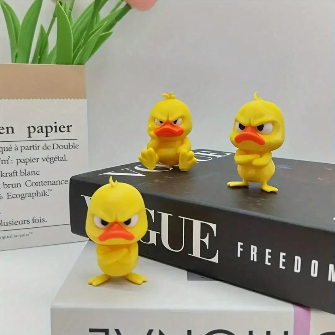 Angry Yellow Duck Statue – Funny Figurine with Crossed Arms Novelty Figurine Qme