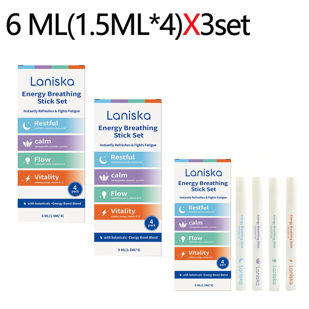 Laniska Portable Herbal Inhaler Stick – Natural Plant Extract Herbal Inhaler Stick Qst 3set