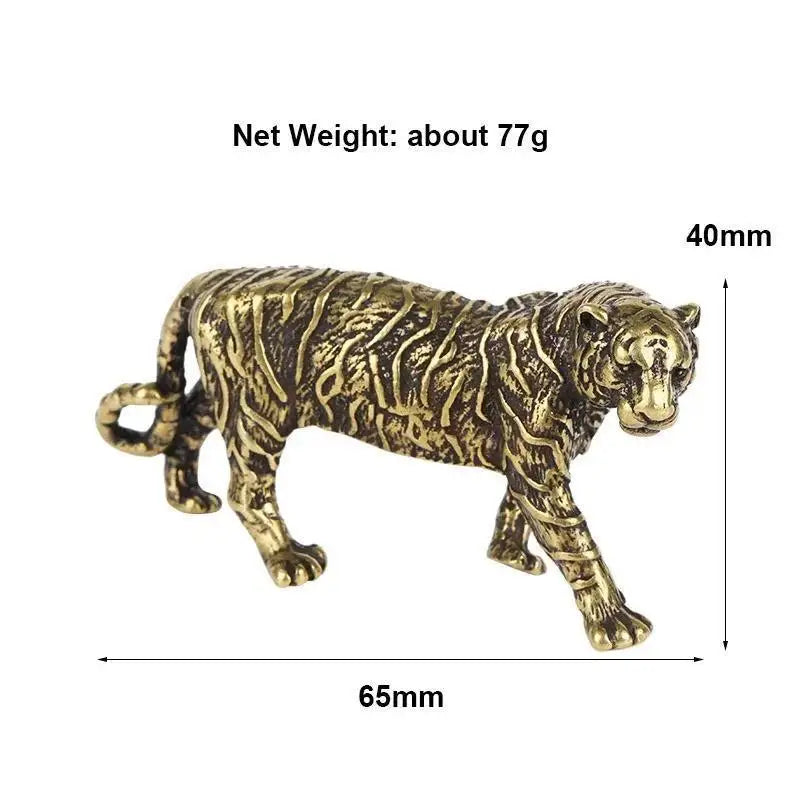 Pure Copper Brass Tiger Statue | Animal Figurine Home Decor Animal Figurine Statue Qme A