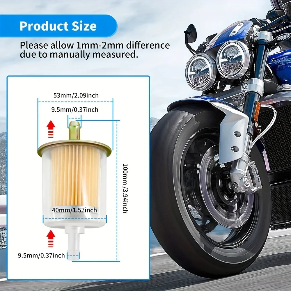 Universal Clear Inline Fuel Filter – Motorcycle, ATV, Car & Dirt Bike Inline Fuel Filter Qme
