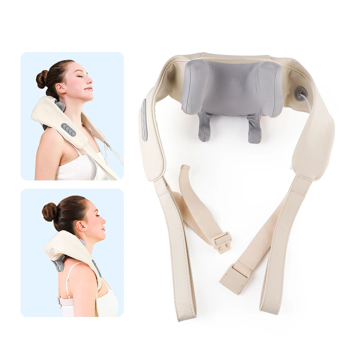 Foreverlily Wireless Neck & Shoulder Shiatsu Massager Shawl Neck Shoulder Massager Qst