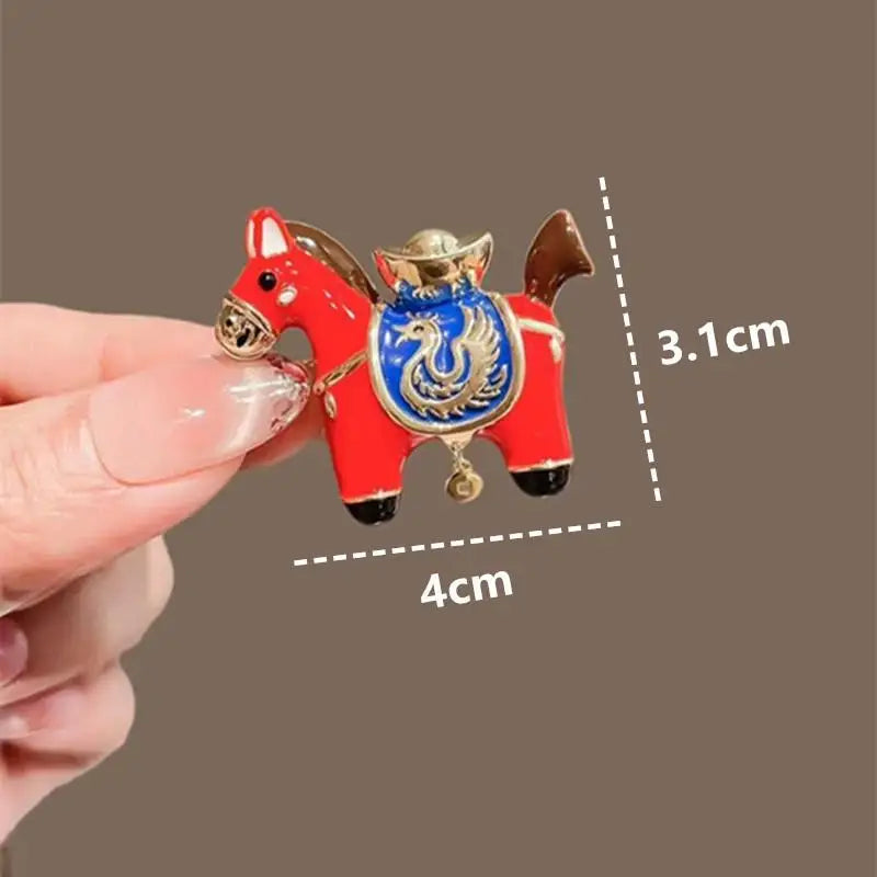 Zodiac Pony & Lion Dance Brooch – Cute Animal Corsage Pin Brooch Corsage Pin Qme A3