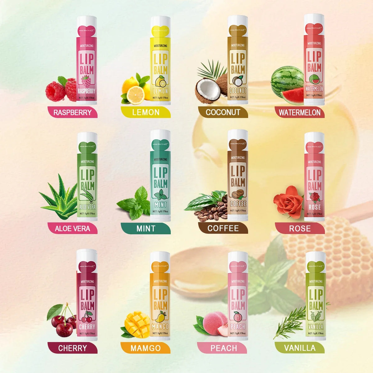 36-Piece Moisturizing Brightening Lip Balm Set | Party Gift Lip Balm Set Qme