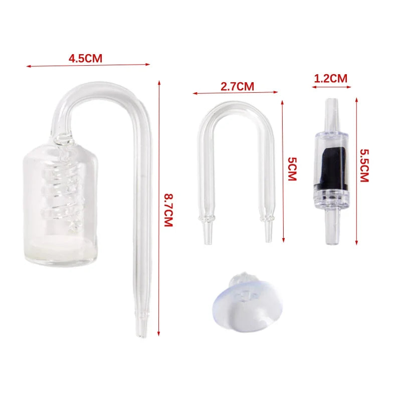 Glass CO2 Diffuser & Bubble Counter for Planted Aquariums Aquarium CO2 Diffuser Qme one size