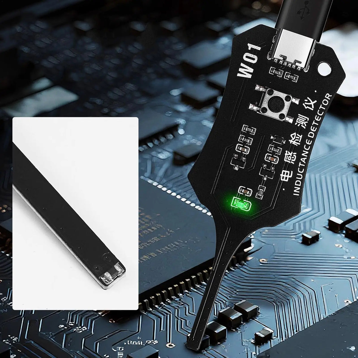 Motherboard Coil Tester – Electromagnetic Induction Fault Detector Electronic Component Tester Qme