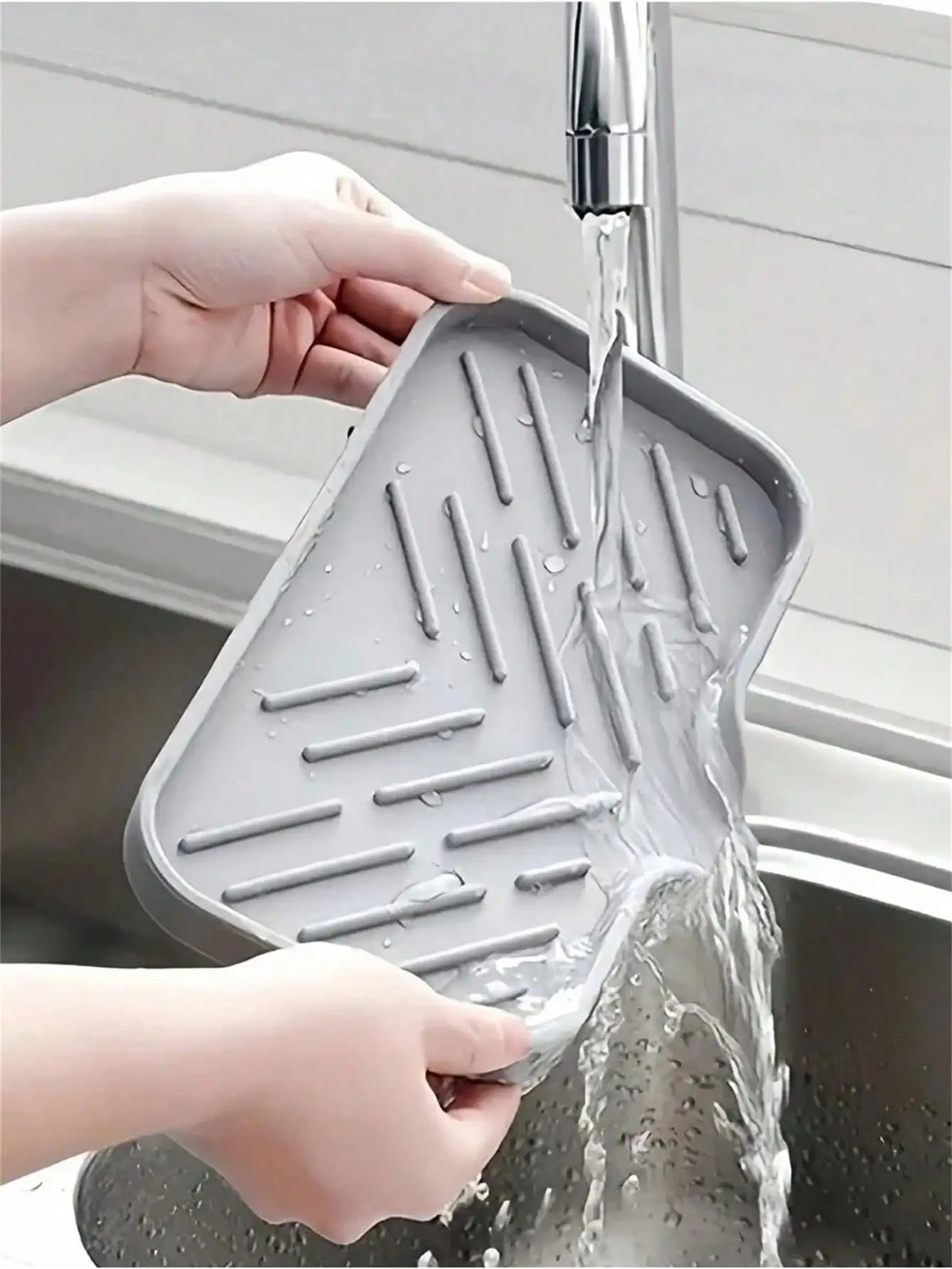 Silicone Sink Splash Guard & Faucet Handle Drip Tray Silicone Drip Tray Qme M