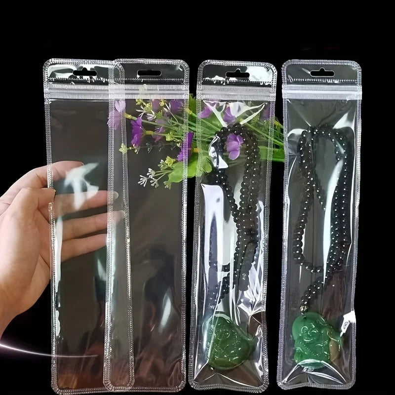 Self-Sealing Zipper Storage Bags with Hanging Hole – 100pcs Zipper Storage Bags Qme