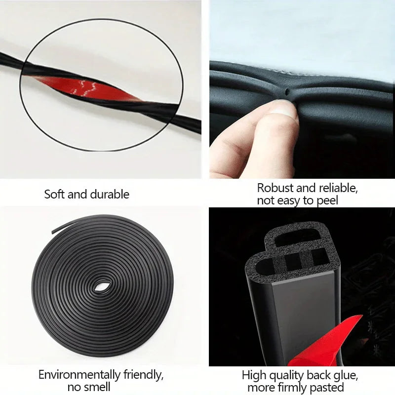 Car Door Rubber Seal Strip L-Type Double Layer Weatherstrip Door Seal Weatherstrip Qme