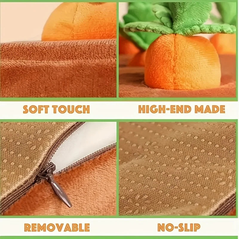 Interactive Dog Snuffle Mat – Carrot Plush Nose Work Puzzle Toy Dog Puzzle Toy Qme